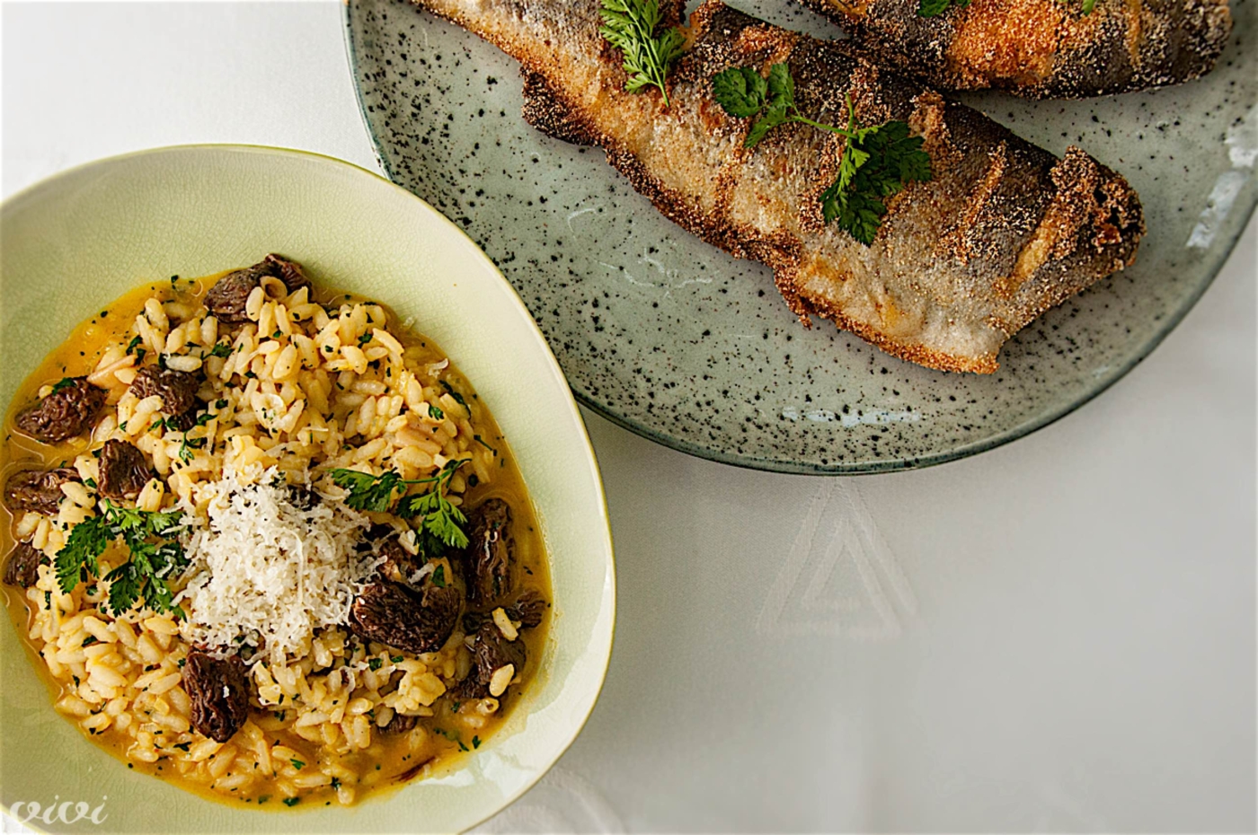 Rižota, mavrahi, korenčkov sok