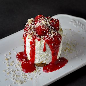 tortica mlecnega riza z malinami2