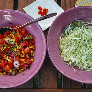 tacos paradižnikova salsa in zelje