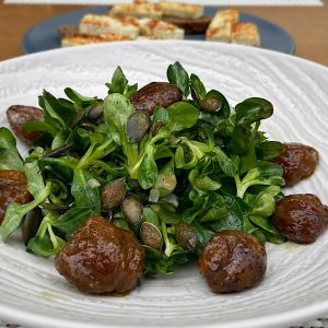 motovilec s karameliziranimi kostanji