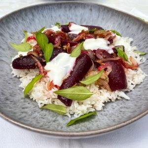 rdeča pesa s čebulo na basmati rižu4