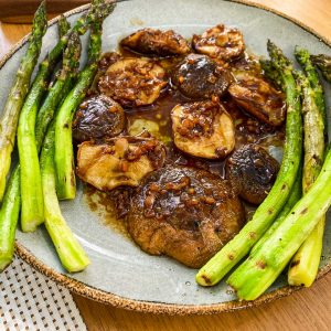 Zelenjavni žar, šparglji, šitake, bučke7