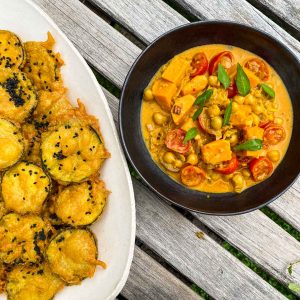 Pakora iz jajčevcev in zelenjavni kari3