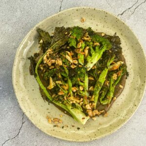 Brokolijeva repica, gobov kečap in alge45