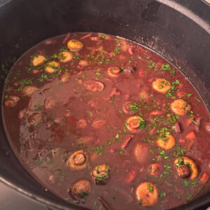 Goveje prsi bourguignon, omaka7