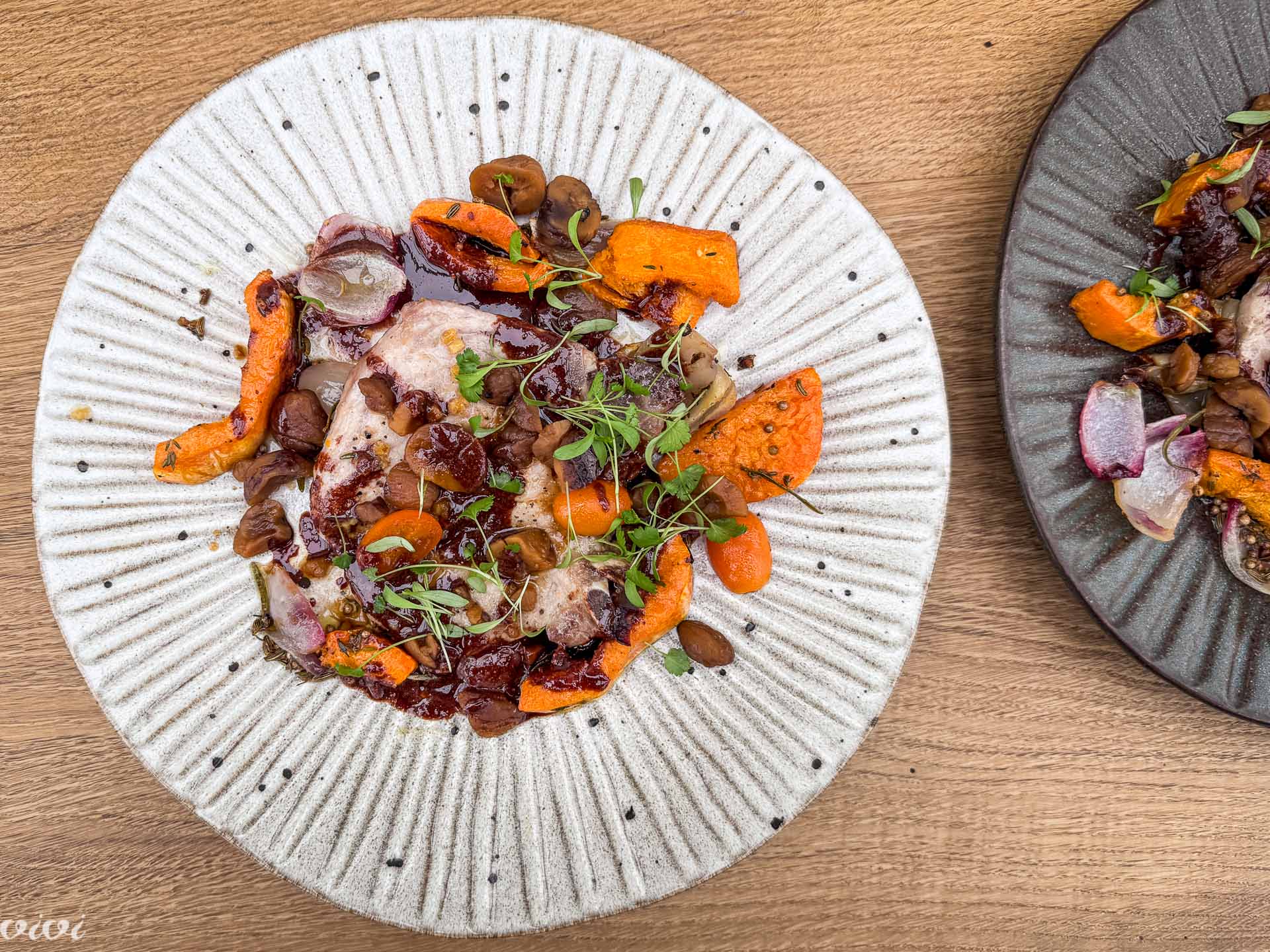 Svinjski kotlet v čokoladni omaki, buča in kumkvat6