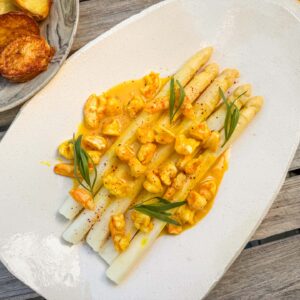 Beluši, beurre blanc s pomarančo, kozice17