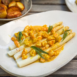 Beluši, beurre blanc s pomarančo, kozice23