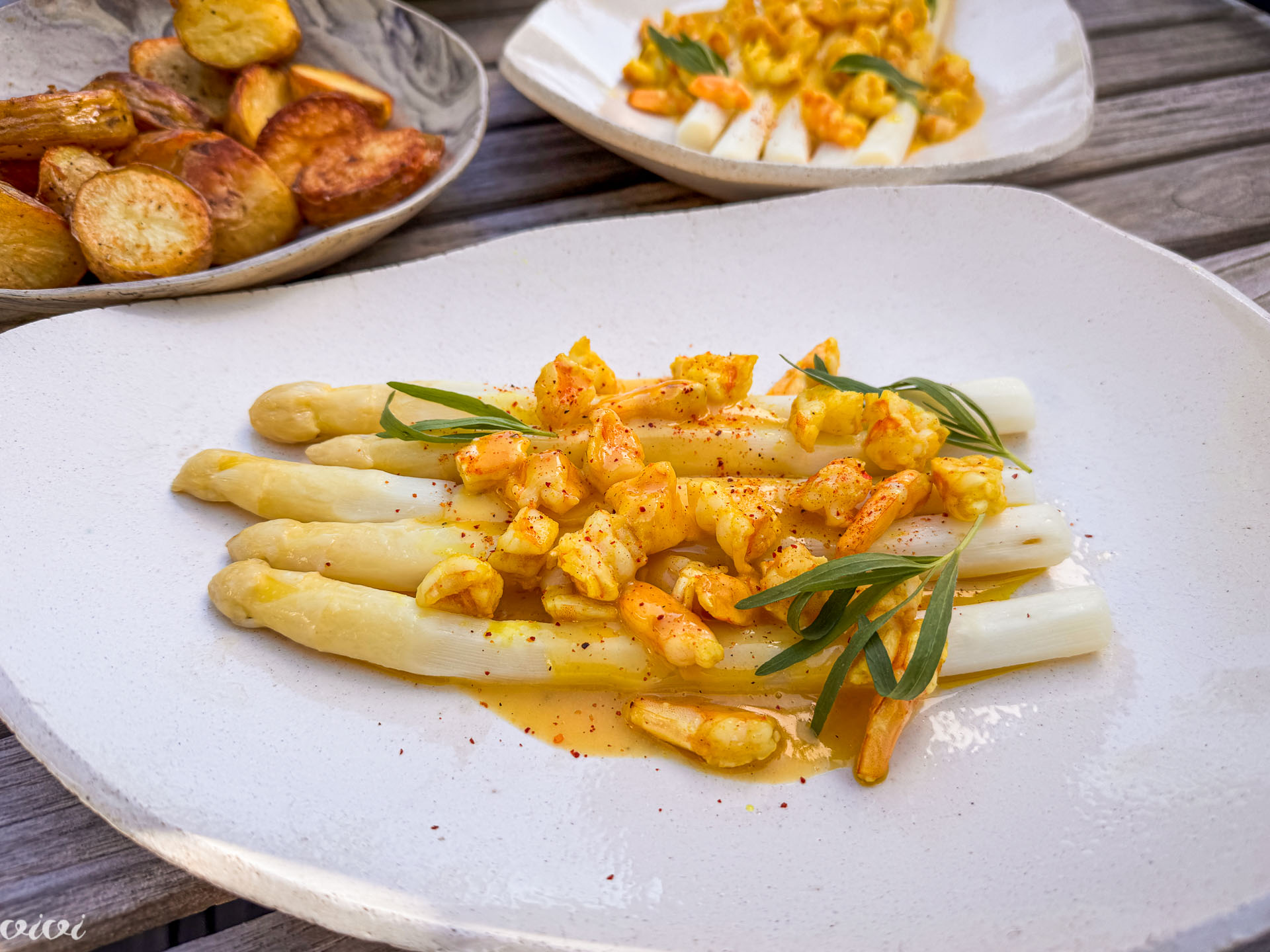 Beluši, beurre blanc s pomarančo, kozice9