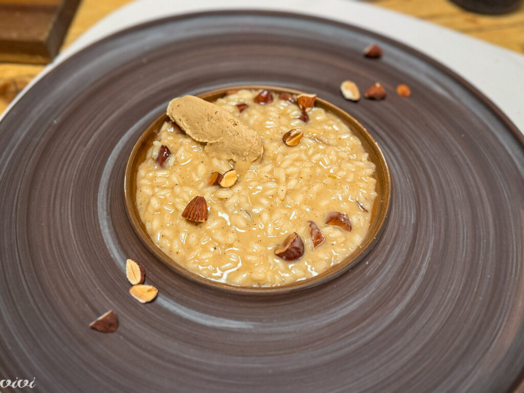 L'Asinello, rižota, mandlji in fazanov mousse
