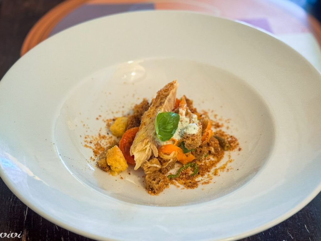 Osteria del Mare già il Votapentole, panzanella s skušo