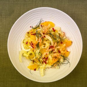 Koromač v solati s pomarančo in čiliji1