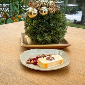 Nugatov parfait, brusnični kompot, orehov krokant21