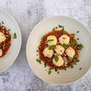 Ragu pečene paprike s salsiccio in gnudi2