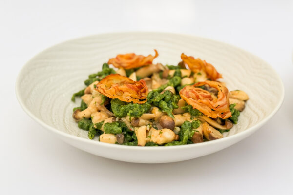 Špinačni špecli, čemaž, ostrigarji, panceta26