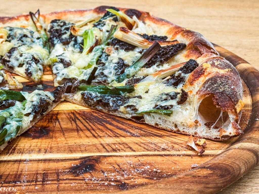 Pizza z mavrahi, planinski sir in mlada čebula28