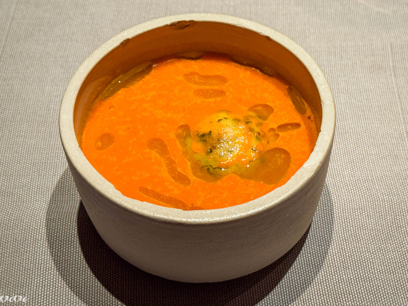 Rote Wand, kremna juha iz paprike, skutni cmok z zelišči2