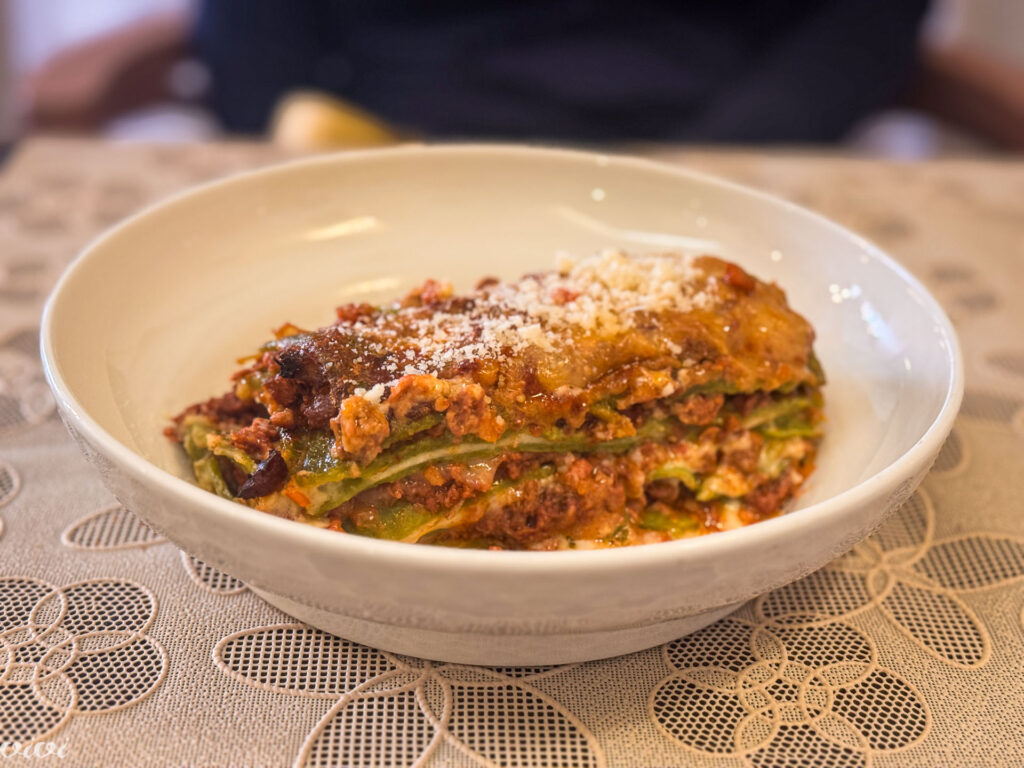 Trattoria Da Me, lasagne alla Bolognese