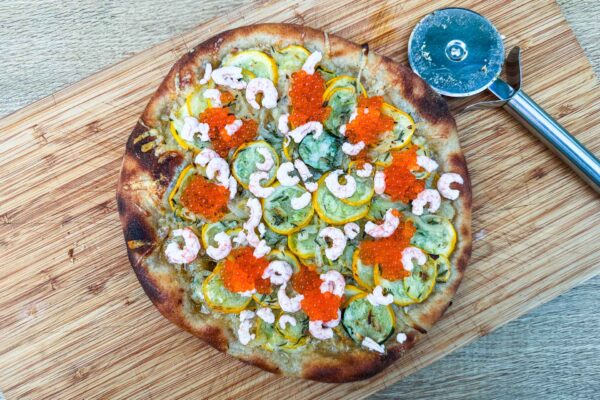 Pizza z bučmai in severnimi rakci15