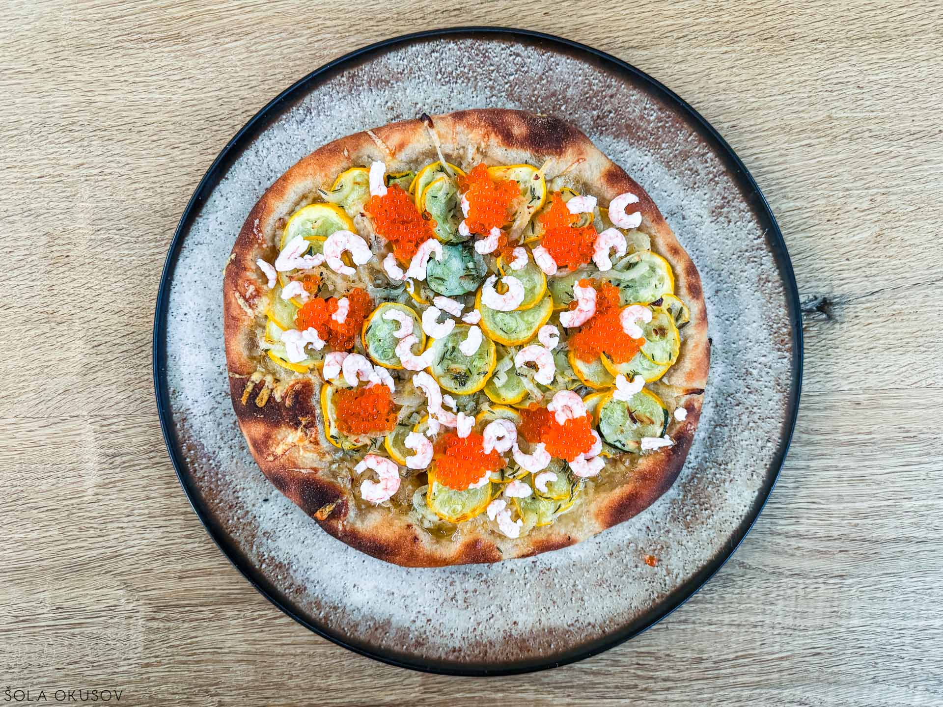 Pizza z bučmai in severnimi rakci5